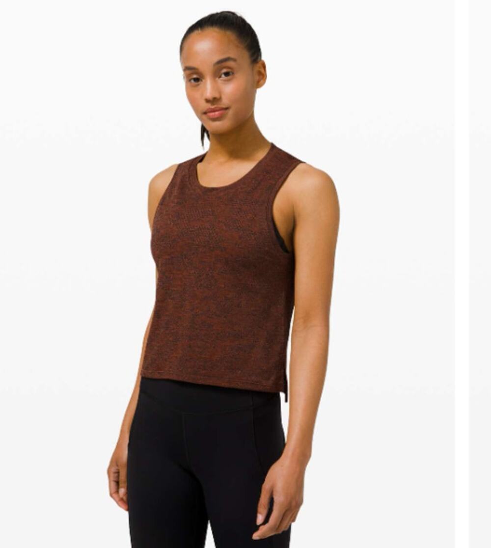 Lululemon Train to Be Tank Womens 12 Dot Camo Dark Terracotta Performance Run